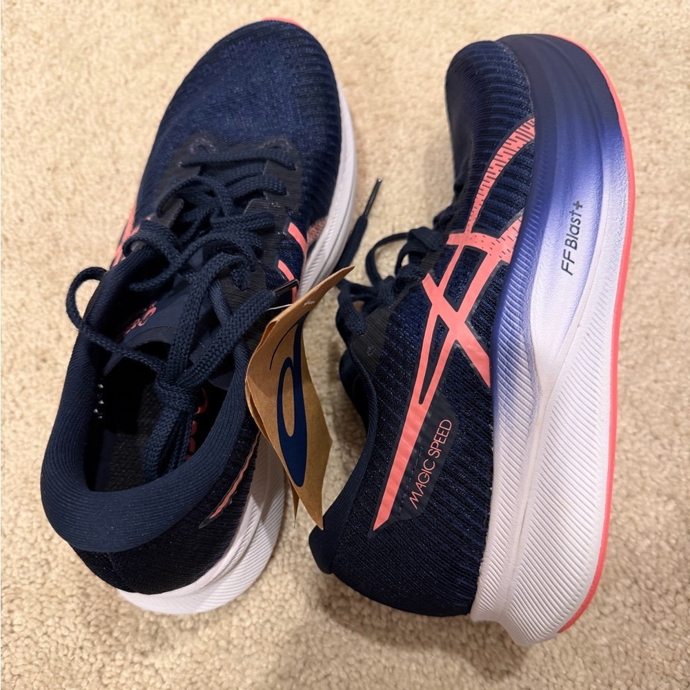 Asics Magic Speed 2 Indigo Blue/Papaya 1012B274-401 Women's 6 - Picture 2 of 4